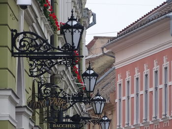 Low angle view of buildings in city