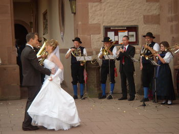 People playing at music concert