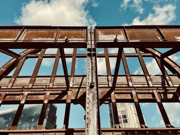 Low angle view of old building against sky