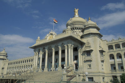 Low angle view of historic building against sky