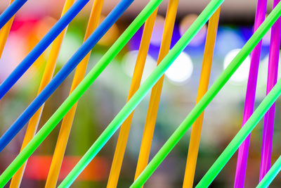 Full frame shot of colorful drinking straws