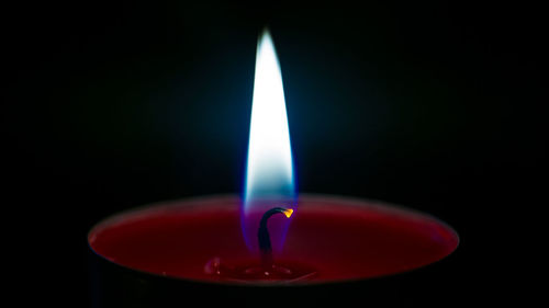 Close-up of illuminated candle