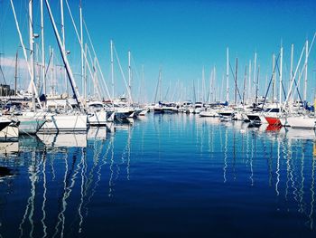 Boats in harbor