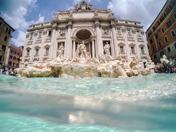 Water surface view of trevi fountain