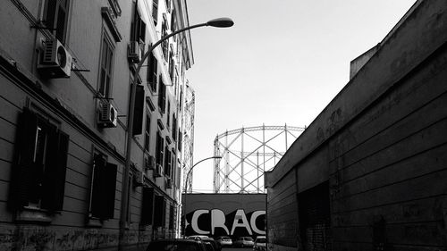 Low angle view of building against clear sky