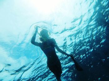 Woman standing in water