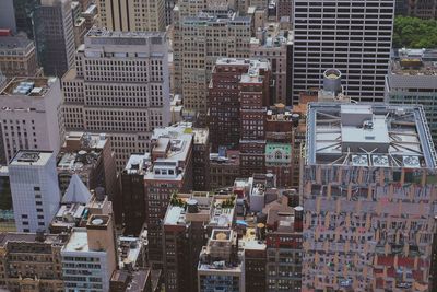 High angle view of buildings in city