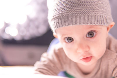 Close-up portrait of cute baby girl