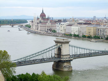 Bridge over river in city