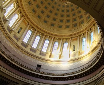 Low angle view of building ceiling