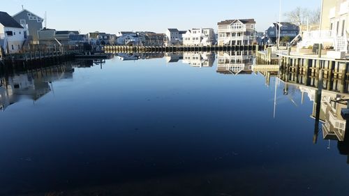 Reflection of city in water