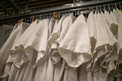 Clothes drying on rack