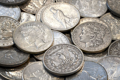 Full frame shot of coins