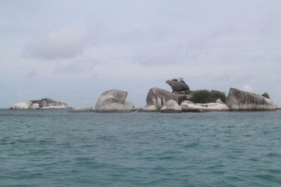 Group of rock formations near west belitung coast