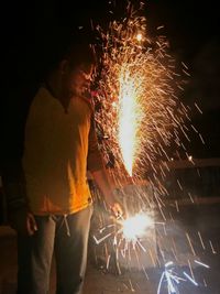 Man working at night