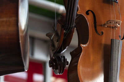 Close-up of cello