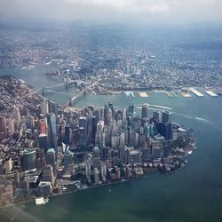 Aerial view of city at waterfront