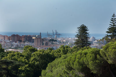 High angle view of townscape against sky