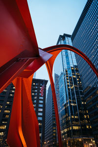 Low angle view of modern buildings against clear sky