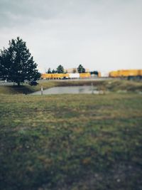 Tilt-shift image of building