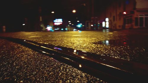 Illuminated street light at night