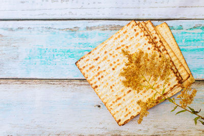 Food on wooden plank