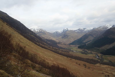 Scenic view of mountains against sky