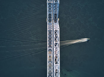 High angle view of swimming pool in lake