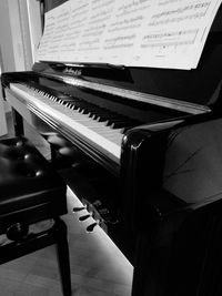 Close-up of piano keys