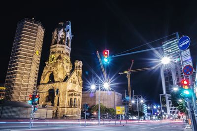 Road in city at night