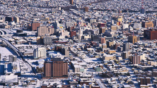 Snowy scenery in hakodate city