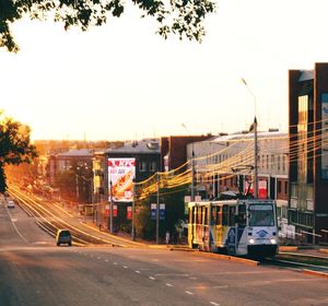 View of city street against sky