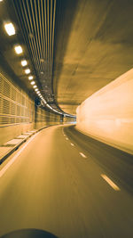 Blurred motion of illuminated tunnel