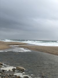 Scenic view of beach against sky