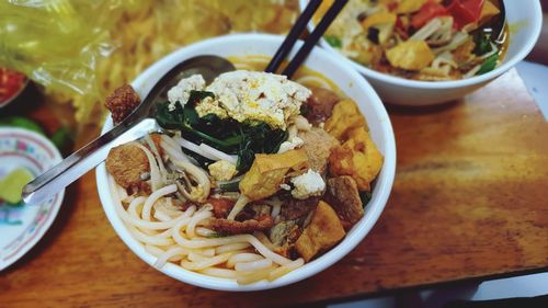 Close-up of meal served in bowl