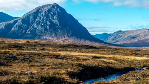 Scenic view of mountains against sky