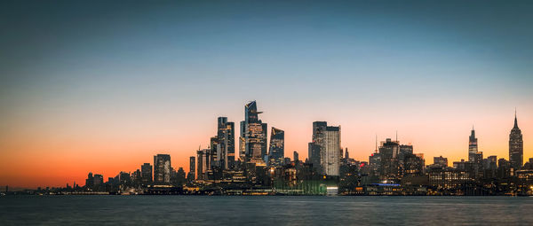 Beautiful evening view of the lower manhattan, new york city, united states of america