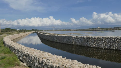 Scenic view of salinas of cagliari