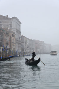 Man on boat in water