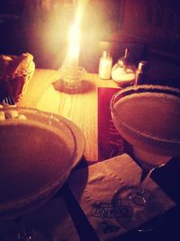 Close-up of illuminated lamp