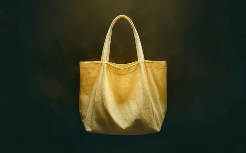 Close-up of bag against black background