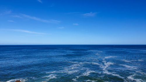 Scenic view of indian ocean against blue sky of south africa cape town vacation destination