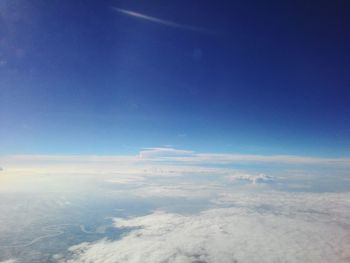 Aerial view of clouds over blue sky