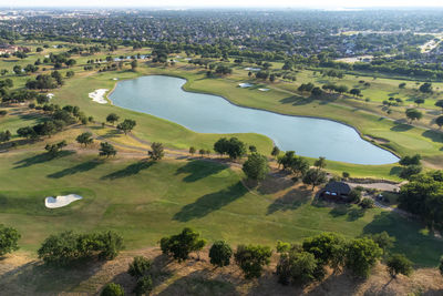 High angle view of city