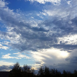 Low angle view of cloudy sky