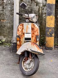 Retro style scooter in the rust