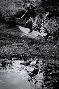 Young woman in water