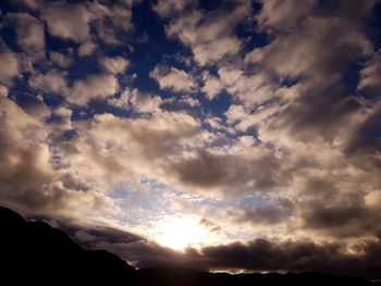 Low angle view of sky at sunset