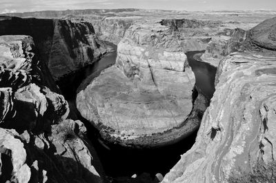 High angle view of rock formations