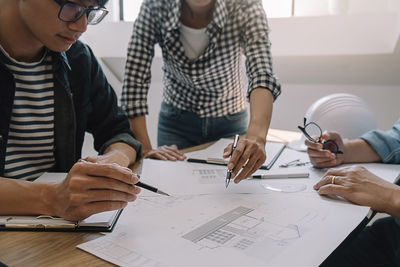 People working on table